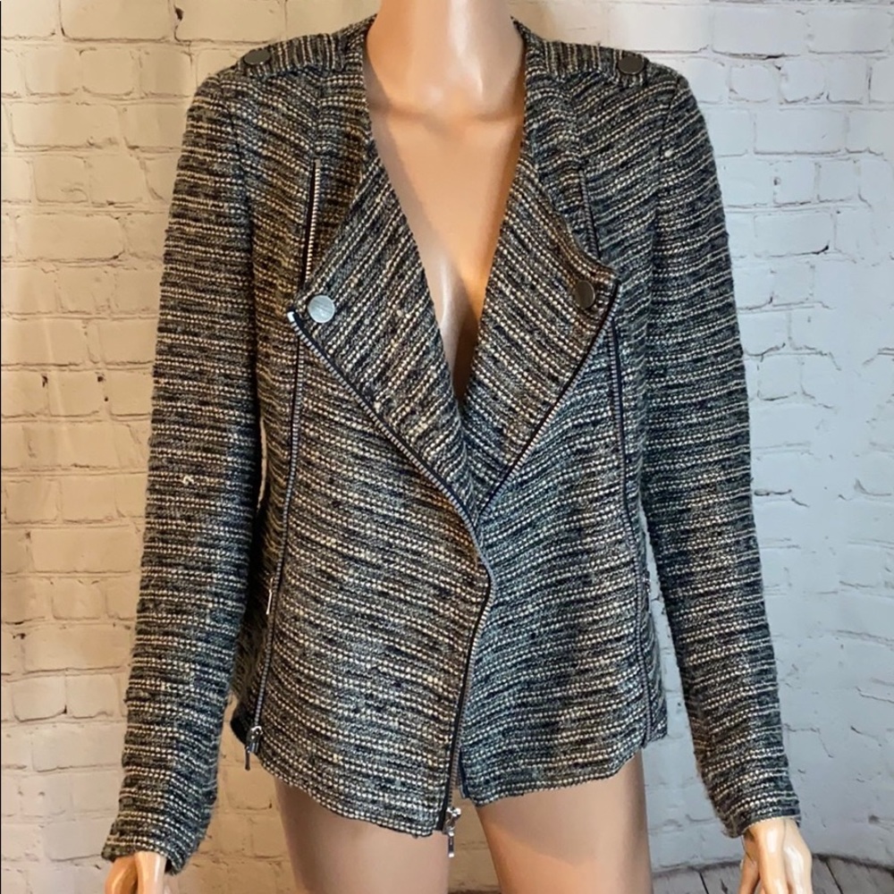 Tart Collections BEAUTIFUL boho lined jacket black and white stripped size small